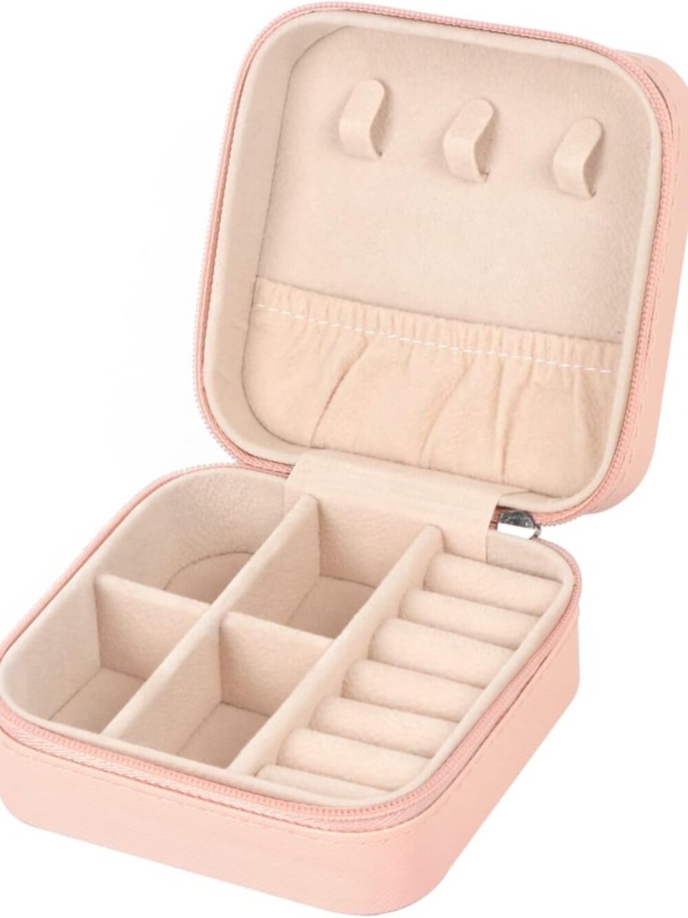 Compact Travel Jewelry Organizer Case - Portable PU Leather Box for Earrings